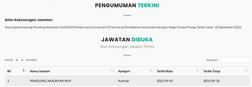 Iklan Jawatan Pentadbiran Setiausaha Kerajaan Negeri Pulau Pinang Portal Kerja Kosong Graduan