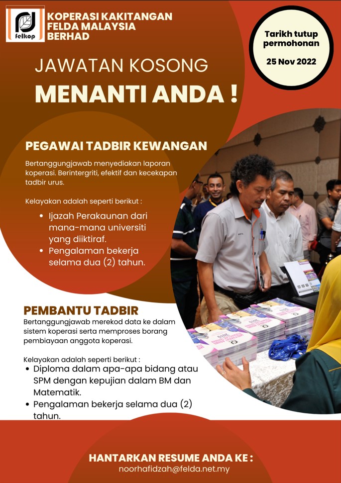 Iklan Jawatan Koperasi Kakitangan Felda Malaysia Berhad Portal Kerja Kosong Graduan